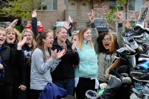 This photo shows students celebrating
