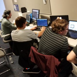 IT Students working on projects