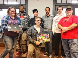 This photo shows Altoona Information Technology students at the Local Hack Day event