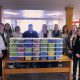 The Health Careers Club and their advisor are pictured with the Jared Boxes they assembled.