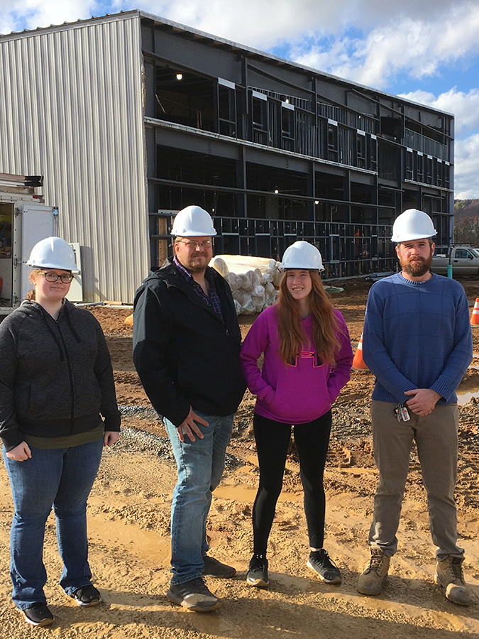 South Hills students at a Sports Complex Construction Site