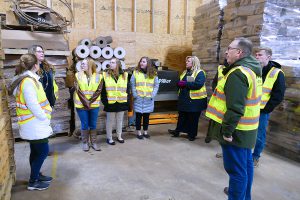 Business Administration–Accounting students are shown on an academic field trip to Metzler Forest Products.