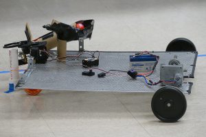 A robotic vehicle built by Engineering Technology students
