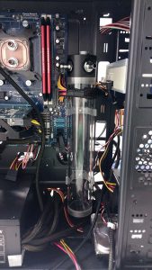 This photo shows the PC Water Cooling system built by an Information Technology student