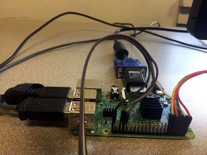 This photo shows the raspberry Pi computer used to control the smart doorway