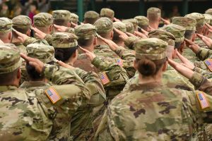 American soldiers saluting